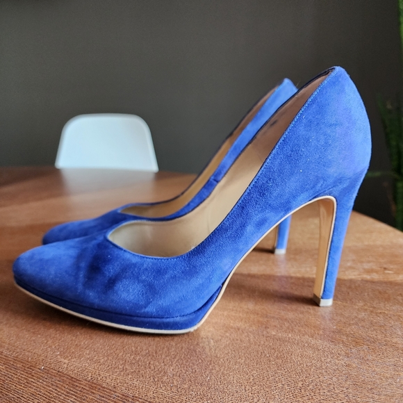 Peter Kaiser Blue Suede Heels - Picture 3 of 7
